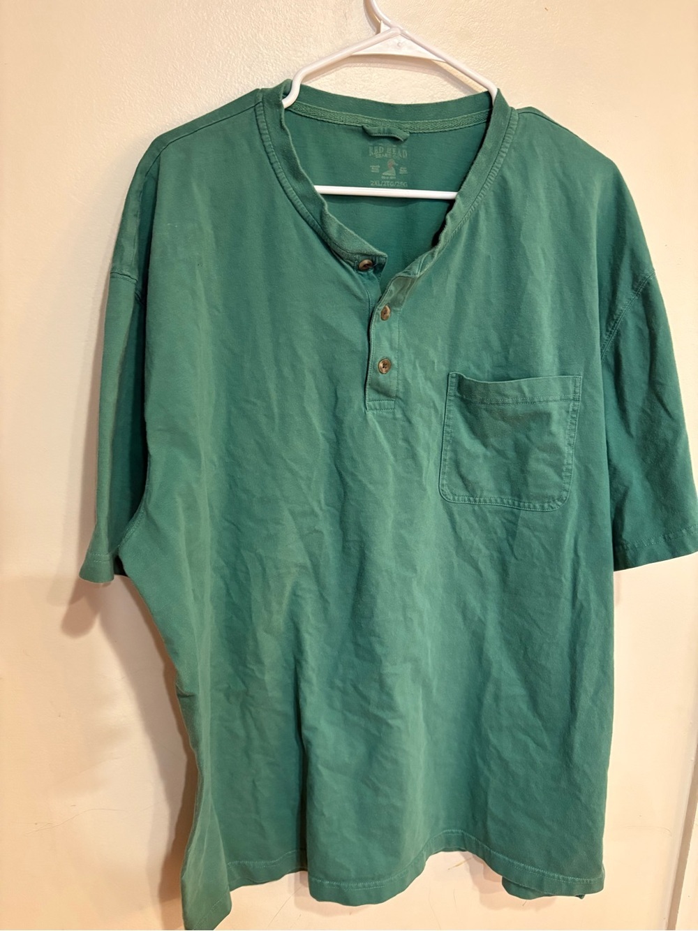 Redhead men’s Green Henley Pocket Tee 2XL